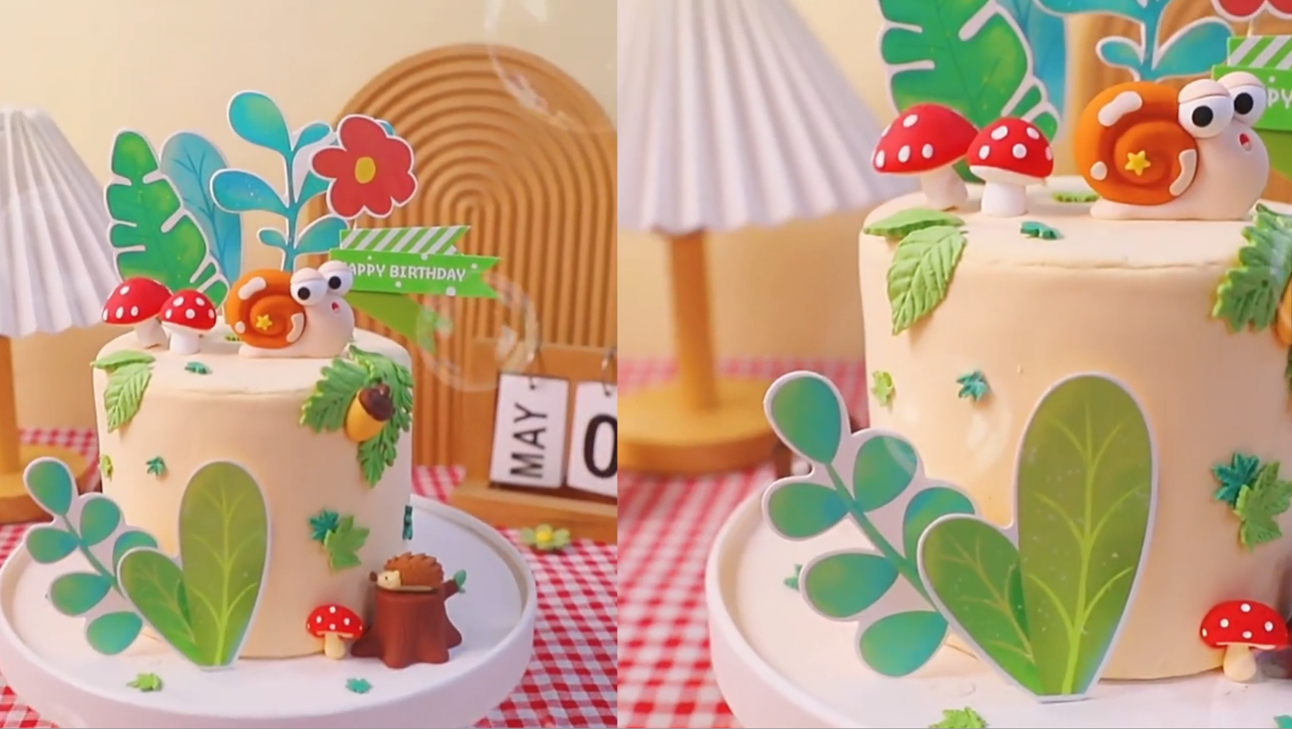 Décoration De Gâteau De Mariage Plante Verte Naturelle | Drapeaux De