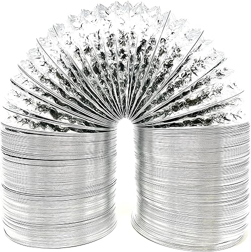 GROWDOTS Manguera de ventilación para secadora de conductos de papel de aluminio flexible sin aislamiento de 4 pulgadas y 25 pies para ventilación