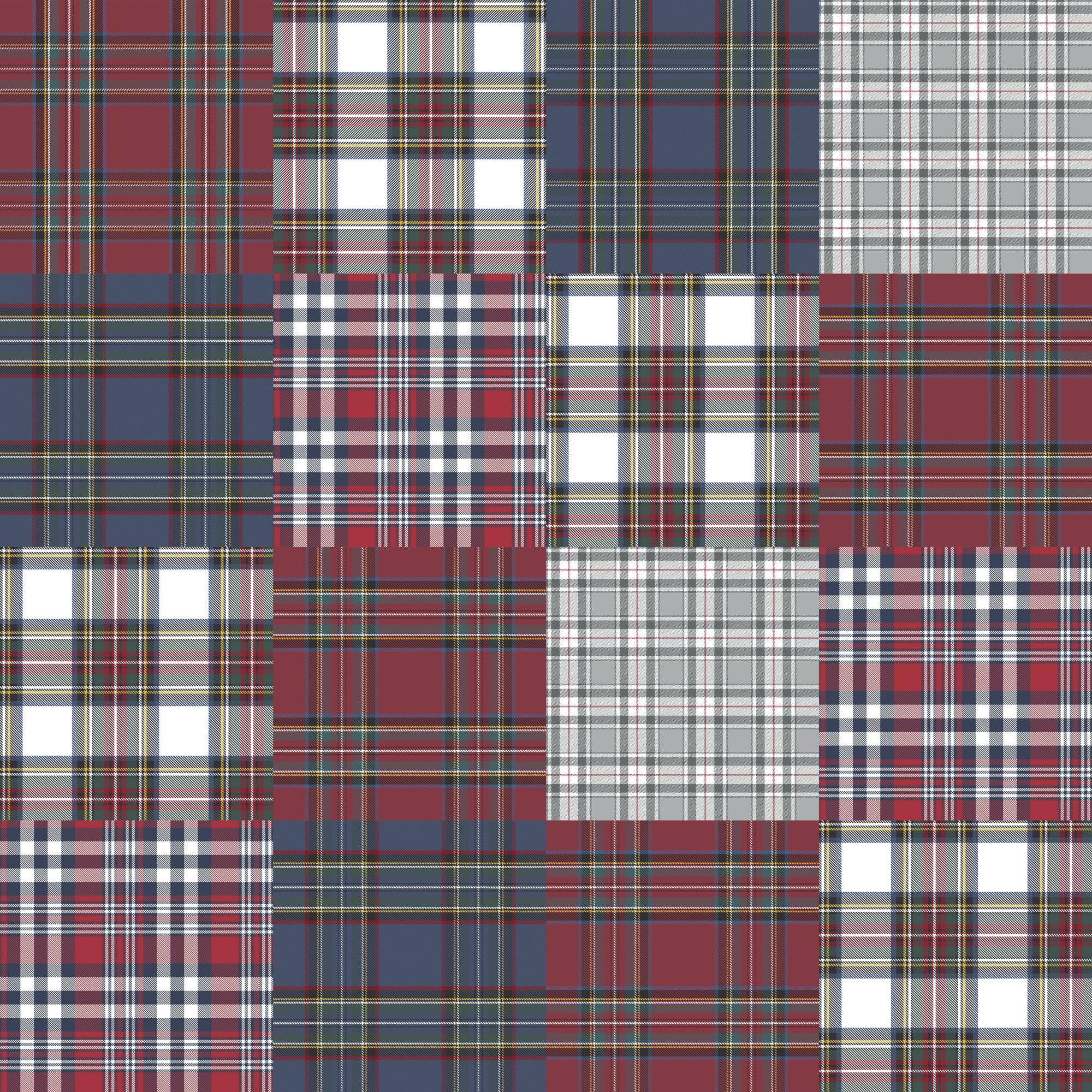 INTRECCI Set Lenzuola Singolo in Cotone, Stampa Alta Qualità, Lenzuolo Sotto + Lenzuolo Sopra + 1 Federe, Lenzuola Natalizie, per Pelli Sensibili, non Stringe in Lavatrice. Fantasia: Tartan