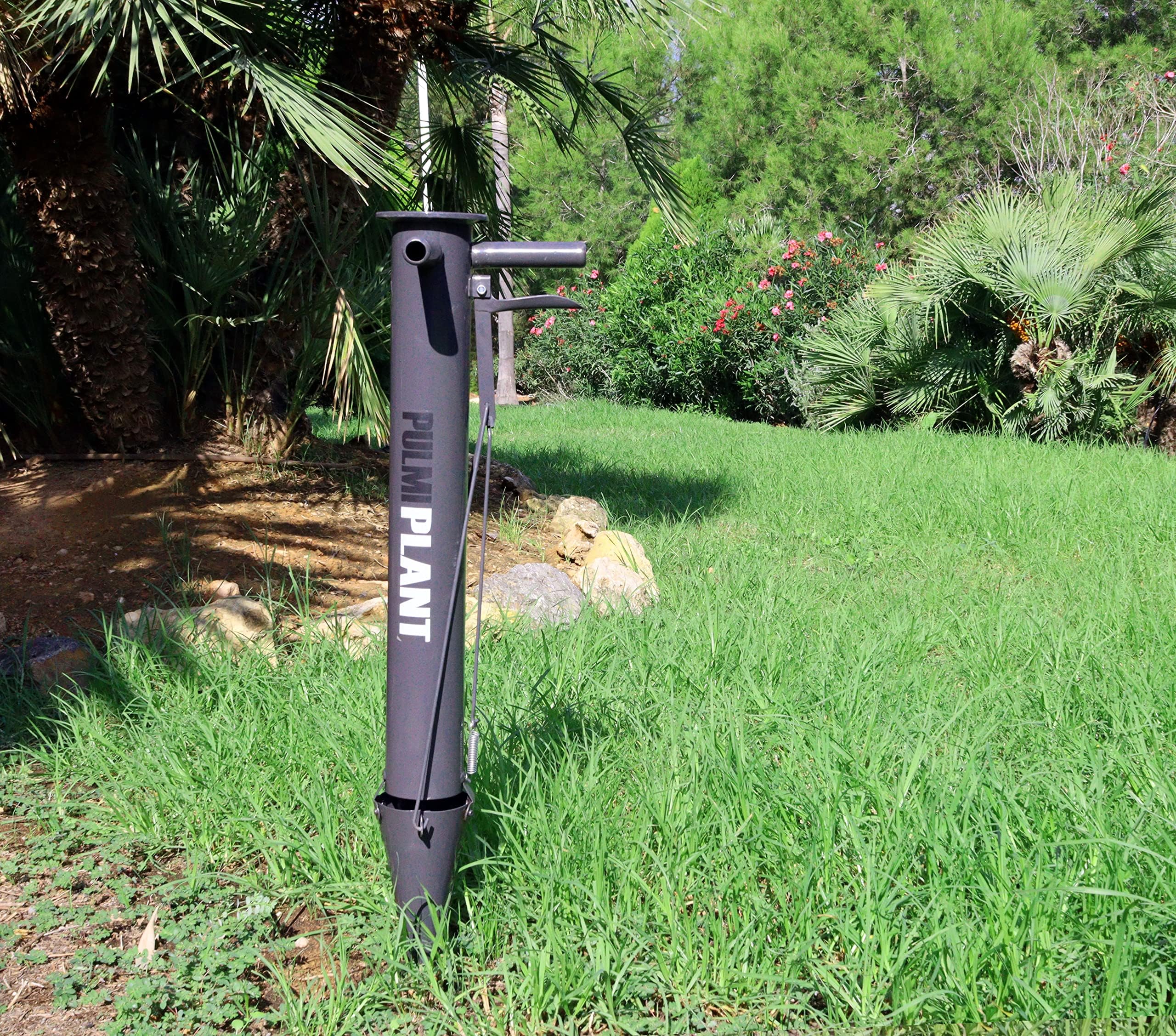 KAMIKAZE Kit Plantación Jardín: Plantadora Manual para Bulbos con Doble Asa y Liberación Automática + Pala de Mano Excavadora con Mango de Madera, Acero Resistente con Pintura Epoxy