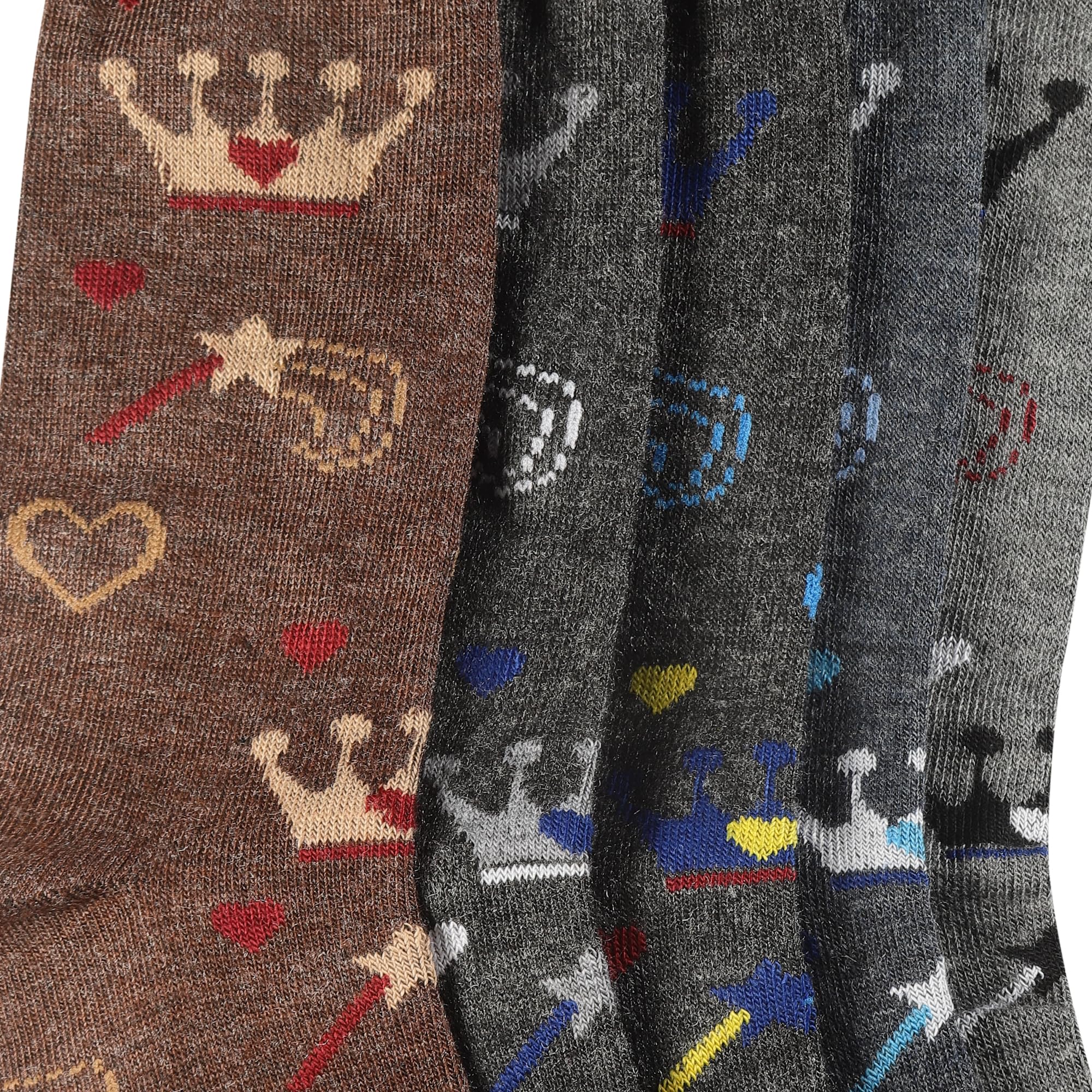 Texlon Kids Calf Length Woolen Spendex Warm Winter Wear Socks for Boys & Girls (Pack of 5 Pairs)(Multicolor)(Size 5 Year to 6 Year) - Image 7 thumbnail