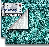 Vista 26 de Clara Clark - Alfombras de baño, ultra suaves y peludas - Tapetes para baño, lavables a máquina, con respaldo de goma antideslizante, 17 x 24