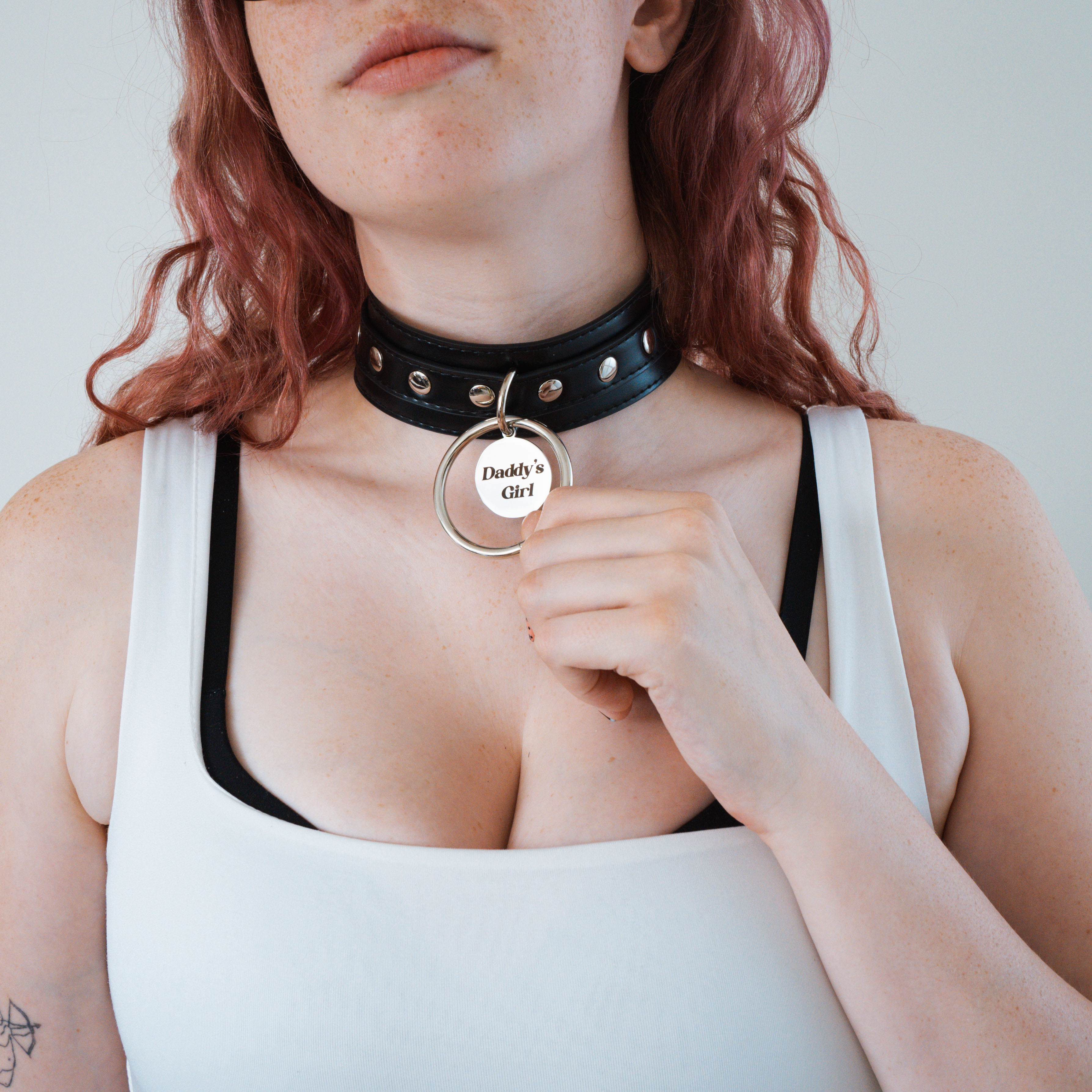 Amazon.com: ADEMISHIA Black O-ring Leather Choker Collar for Women