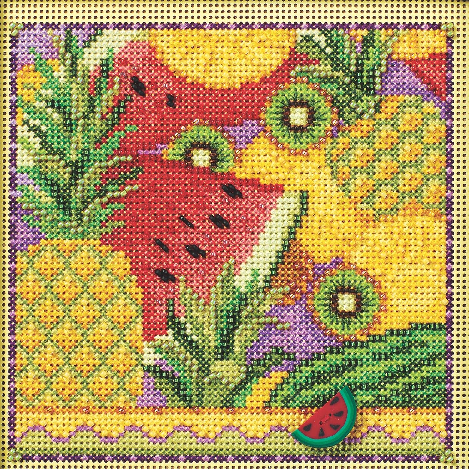 Mill Hill Summer Fruit Beaded Counted Cross Stitch Kit Buttons & Beads 2024 Spring Series MH142413, Small
