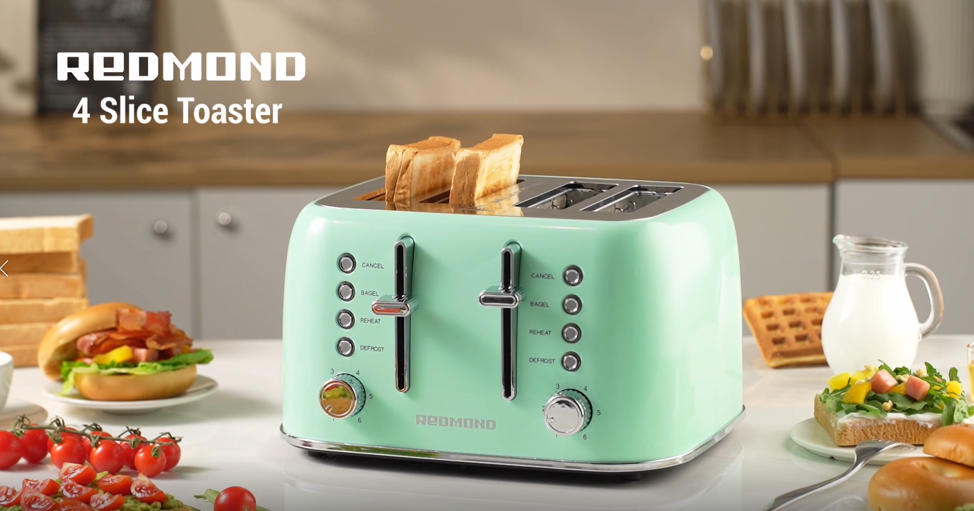 REDMOND Toaster 4 Slice, Aqua Green