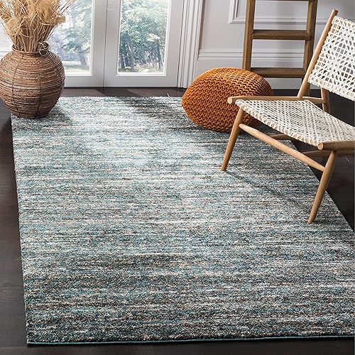 Miniatura 3 de SAFAVIEH Retro Collection - Alfombra decorativa de 3 x 5 pies, color marfil y gris, diseño abstracto moderno, no desprende pelusa y de fácil