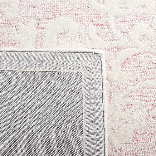 Miniatura 8 de MARTHA STEWART Collection by SAFAVIEH - Alfombra de lana contemporánea hecha a mano de 4 x 6 pies, rosamarfil MSR3853U