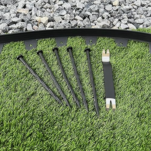 Miniatura 6 de 65 estacas de anclaje de paisaje, picos de plástico de 8 pulgadas, clavos en espiral para jardín y barrera de pavimentación, herramienta de