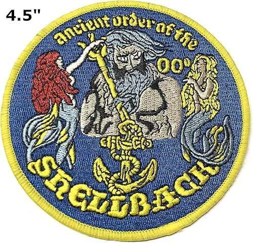 Miniatura 2 de Shellback - Parche bordado de 4.5 pulgadas, para planchar o coser, decorativo, para vacaciones, viajes, recuerdo, emblema, insignia, militar,