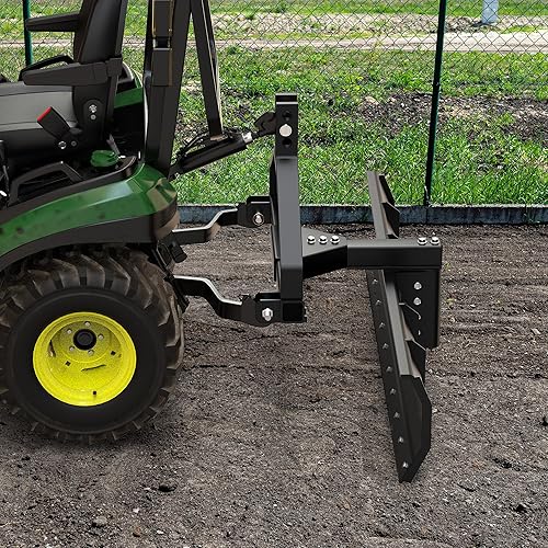 Miniatura 5 de YITAMOTOR Cuchilla niveladora de 3 puntos de 52 pulgadas para tractores Cat-0 Cat-1, hoja de raspado trasera resistente para nivelar entradas de