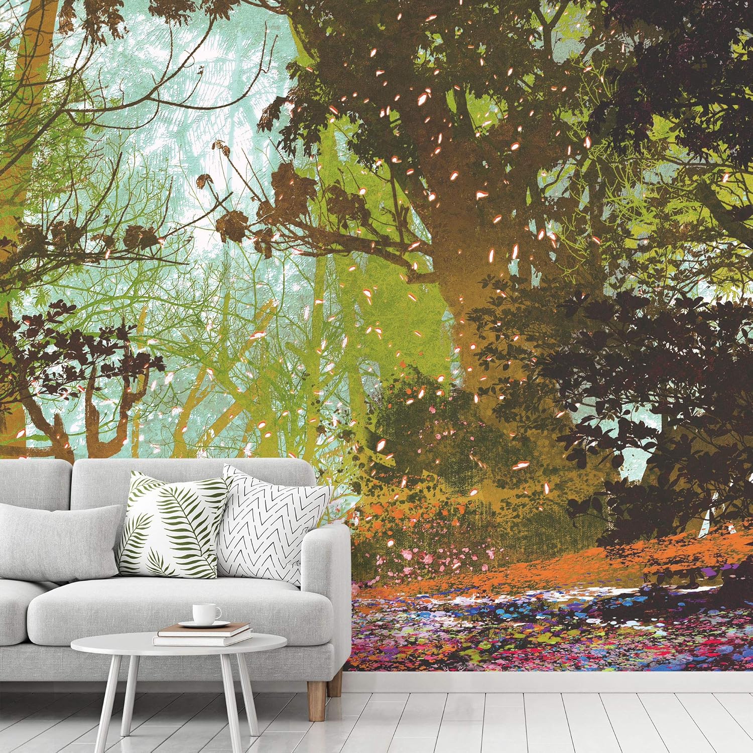 SIGNWIN Wall Mural Abstract Grey Geometric Cubes Collage Removable Self-Adhesive Wallpaper Wall Decoration for Bedroom Living Room - 66"x96"