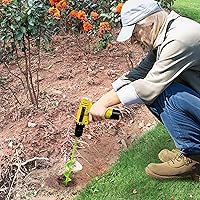 Vista 7 de Broca de taladro para plantar de 4 x 42 cm, broca en espiral de jardín, broca pesada para bulbos, excavadora de agujeros de poste para taladro
