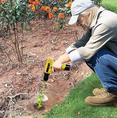 Miniatura 7 de Broca de taladro para plantar de 4 x 42 cm, broca en espiral de jardín, broca pesada para bulbos, excavadora de agujeros de poste para taladro de