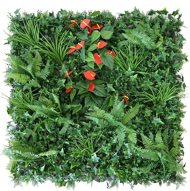 True Products Premium Artificial Green Living Wall Tropical Hedge Plant Panel Indoor or Outdoor UV Stable 100 x 100cm
