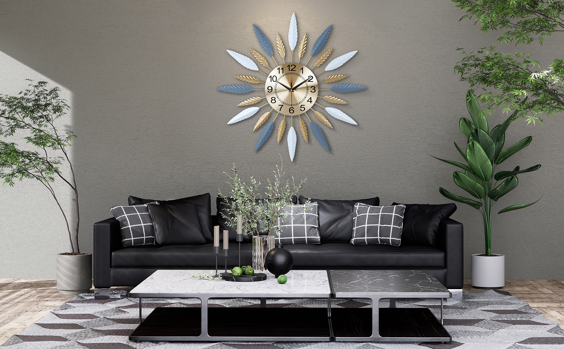 ⭐︎Noel⭐︎ Lafocuse 23 Inch Silent Metal Mid Century Modern Wall Clock