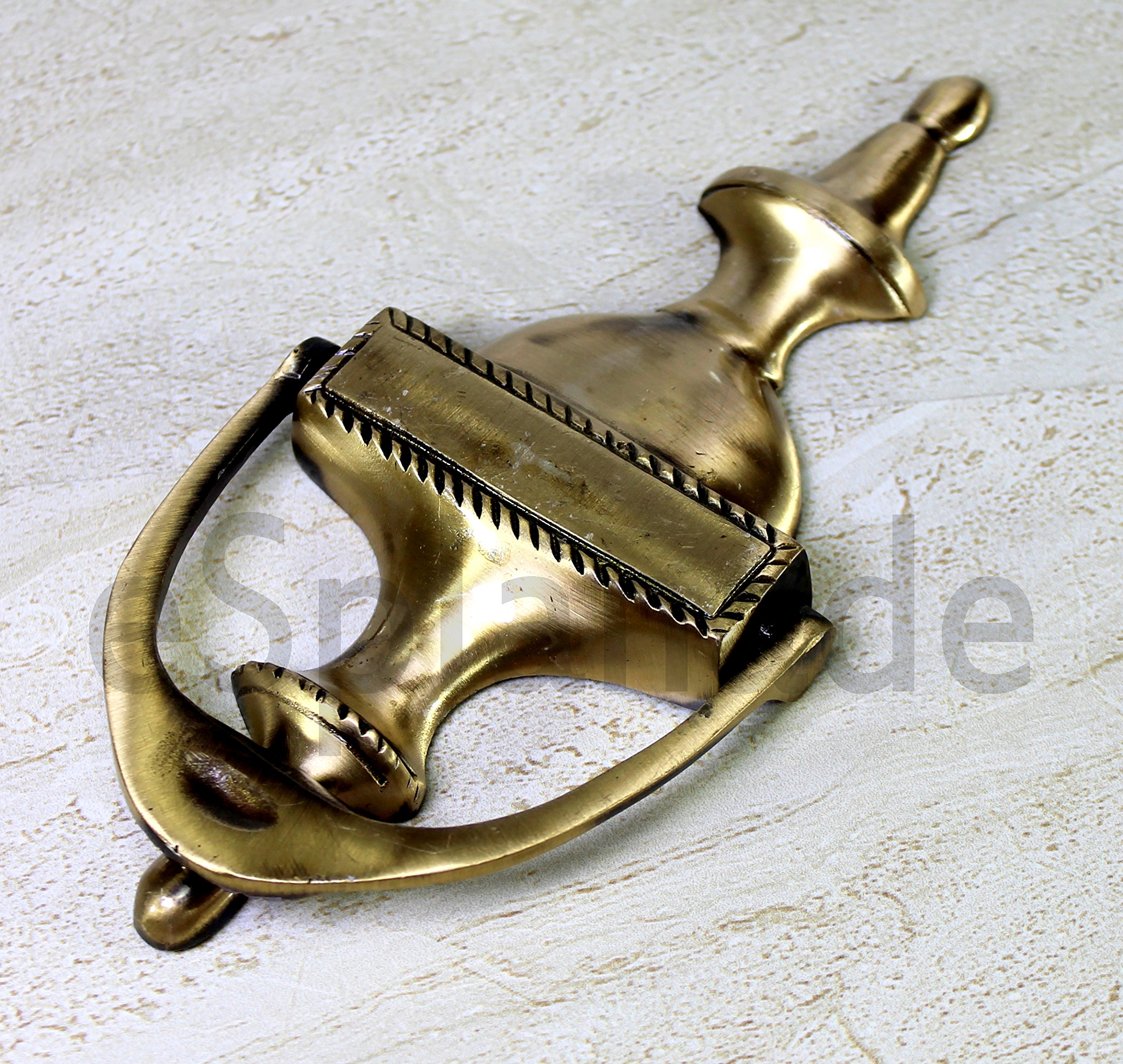 eSplanade Style Colonial Laiton Heurtoir de Porte, Jaune, 4 x 2 x 20,3 cm