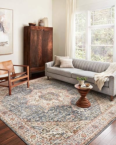 Miniatura 8 de Loloi II Saban Collection, SAB-01, azulmulticolor, 3 pies y 9 pulgadas x 5 pies 9 pulgadas, alfombra decorativa, suave, duradera, marroquí, persa,