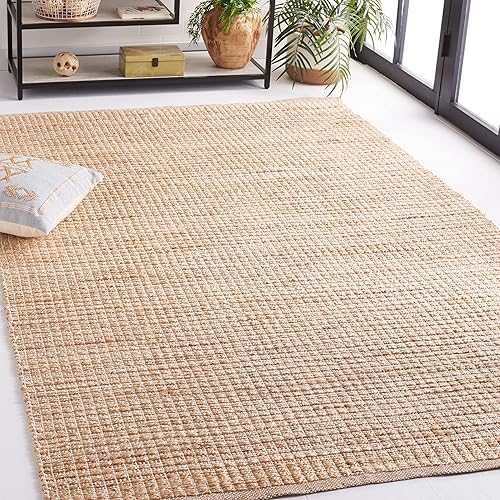 Safavieh Natural Fiber Collection NF834A - Alfombra rústica de yute natural y beige de 5 x 8 pies