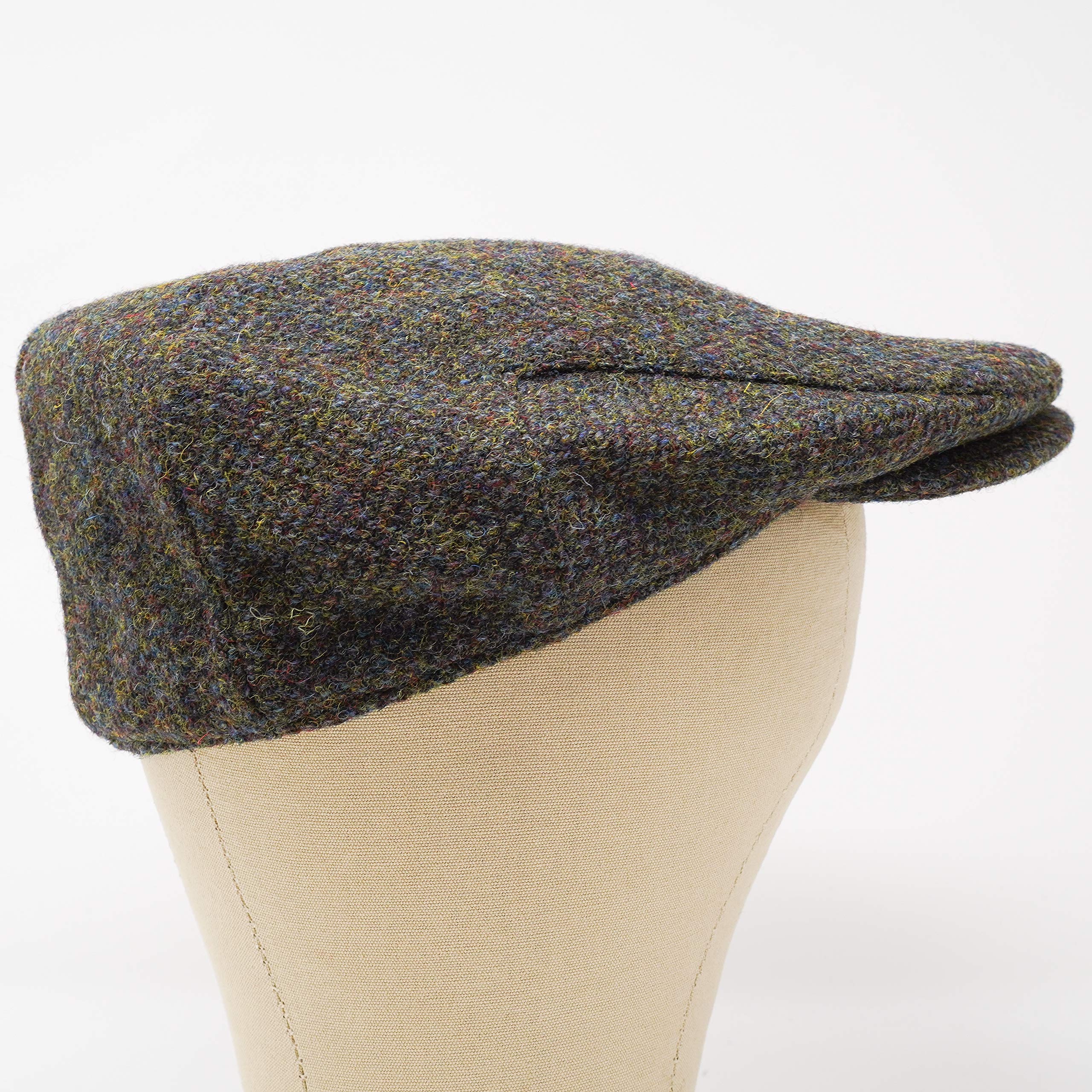 BORGES & SCOTT Gorra Plana Nevis - 100% Lana Tejida a Mano - Harris Tweed - Resistente al Agua