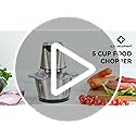 LINKChef Food Chopper, 5 Cup Food Processor Mini Electric, 1.2L 250W Meat Grinder with 4 Bi-Level Blades, Stainless Steel Mincer for Kitchen, Vegetable, Onion, Garlic, Salad, Baby Food, Fruit, Nuts