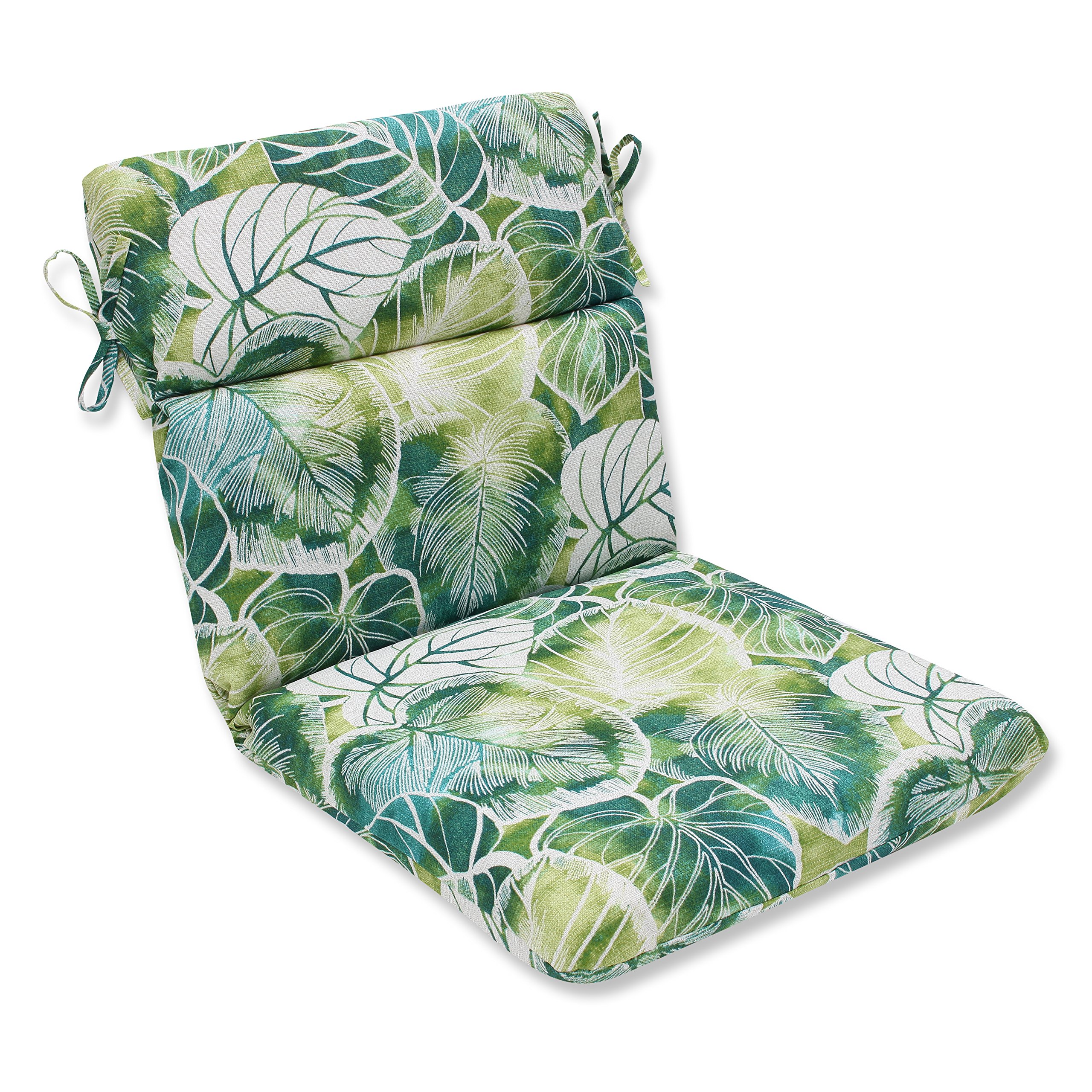 Pillow Perfect Outdoor/Indoor Key Cove Lagoon Round Corner Chair Cushion, 40.5" x 21", Green