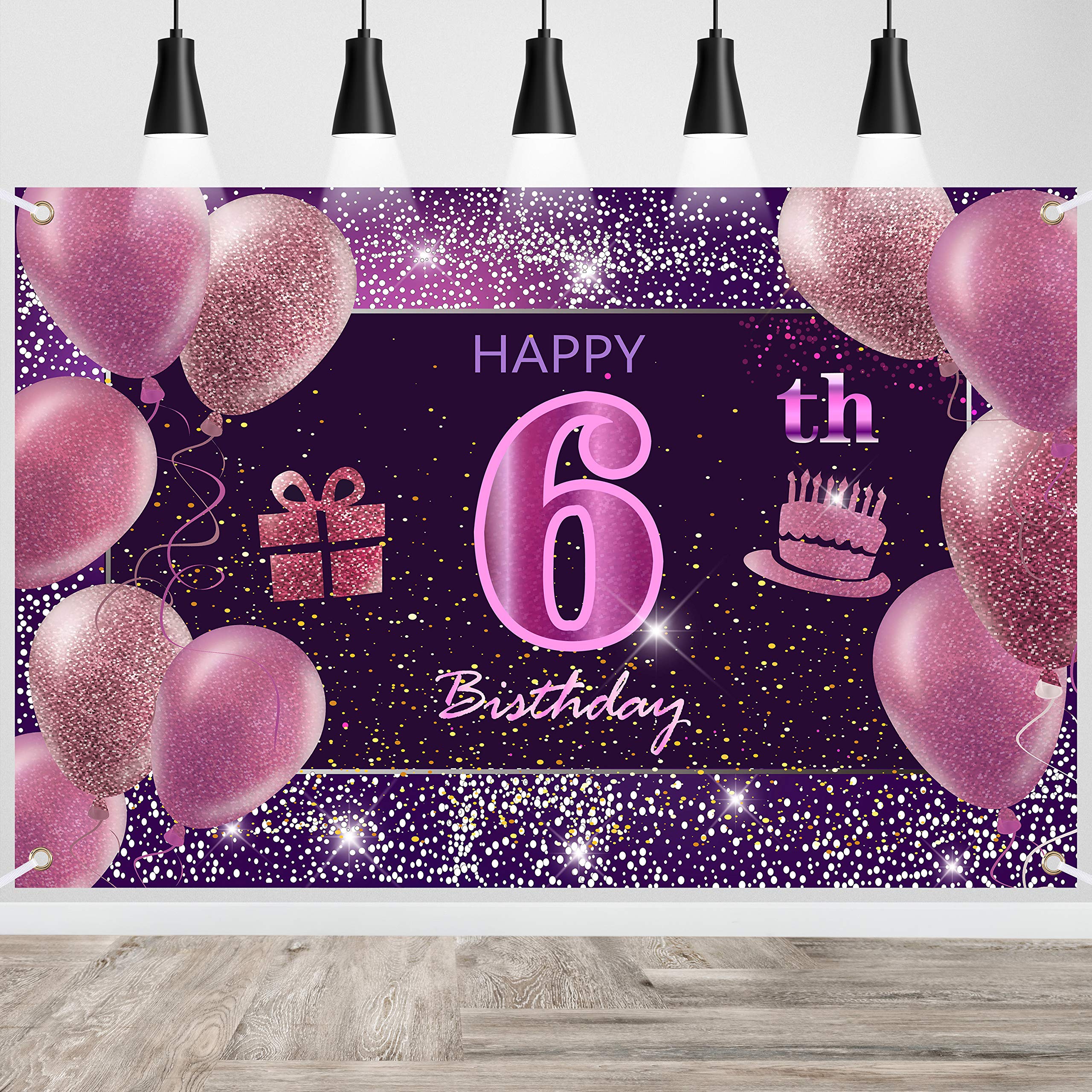 6th Birthday Decorations for Girls IMISI Happy Birthday Banner Pink Decorations for A Party Birthday Backdrop for Women