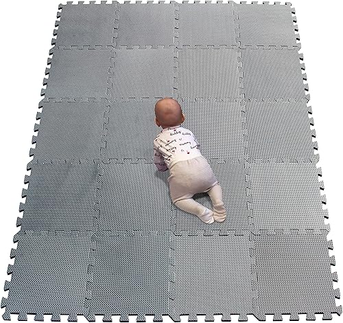 YIMINYUER - Tapetes de juego para ejercicios en el piso, de suave espuma EVA, tipo rompecabezas, piezas de 11.8 x 11.8 pulgadas, gris, R12G301020