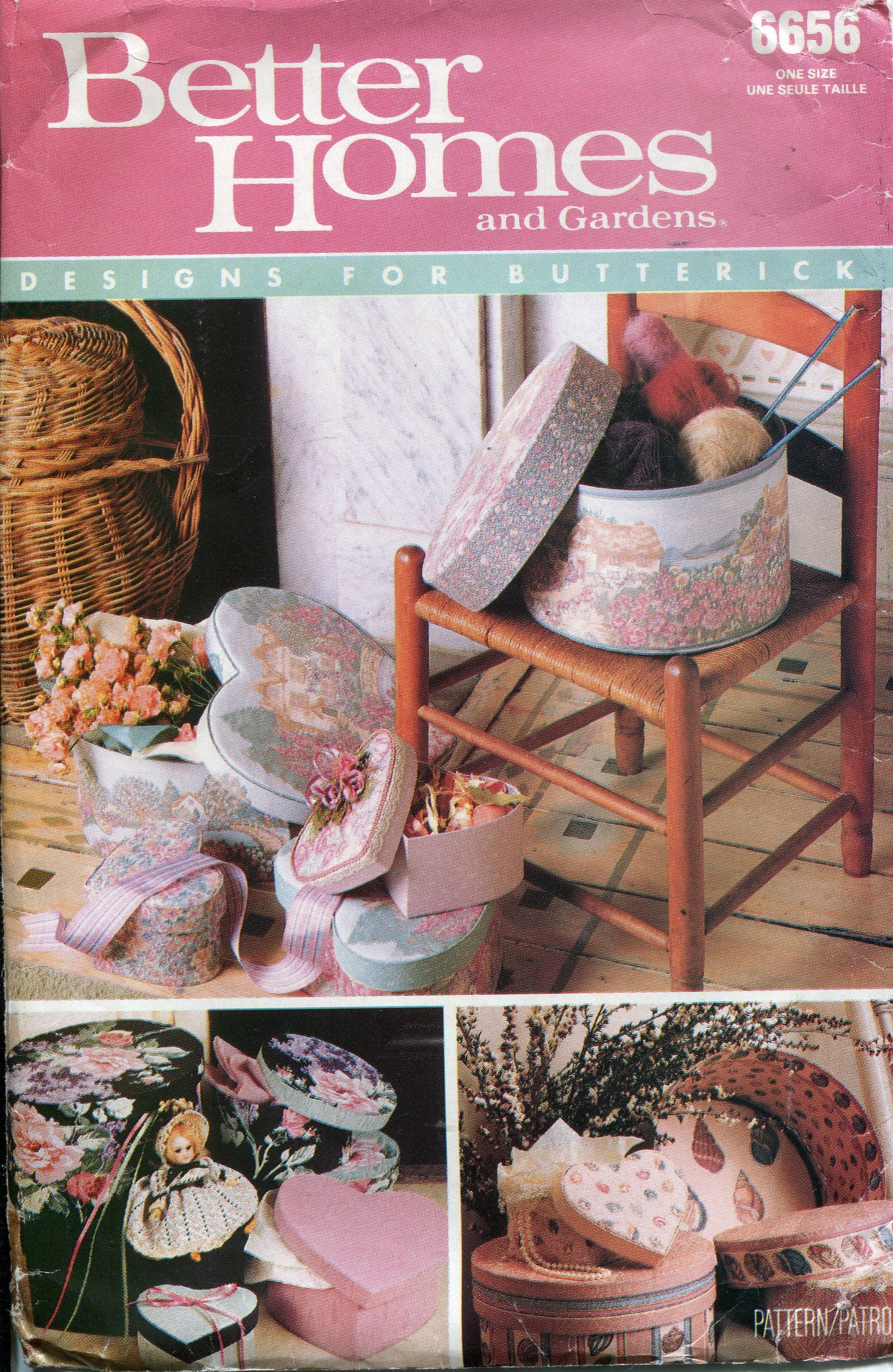 Butterick Better Homes and Gardens Pattern 6656 ~ Decorative Boxes