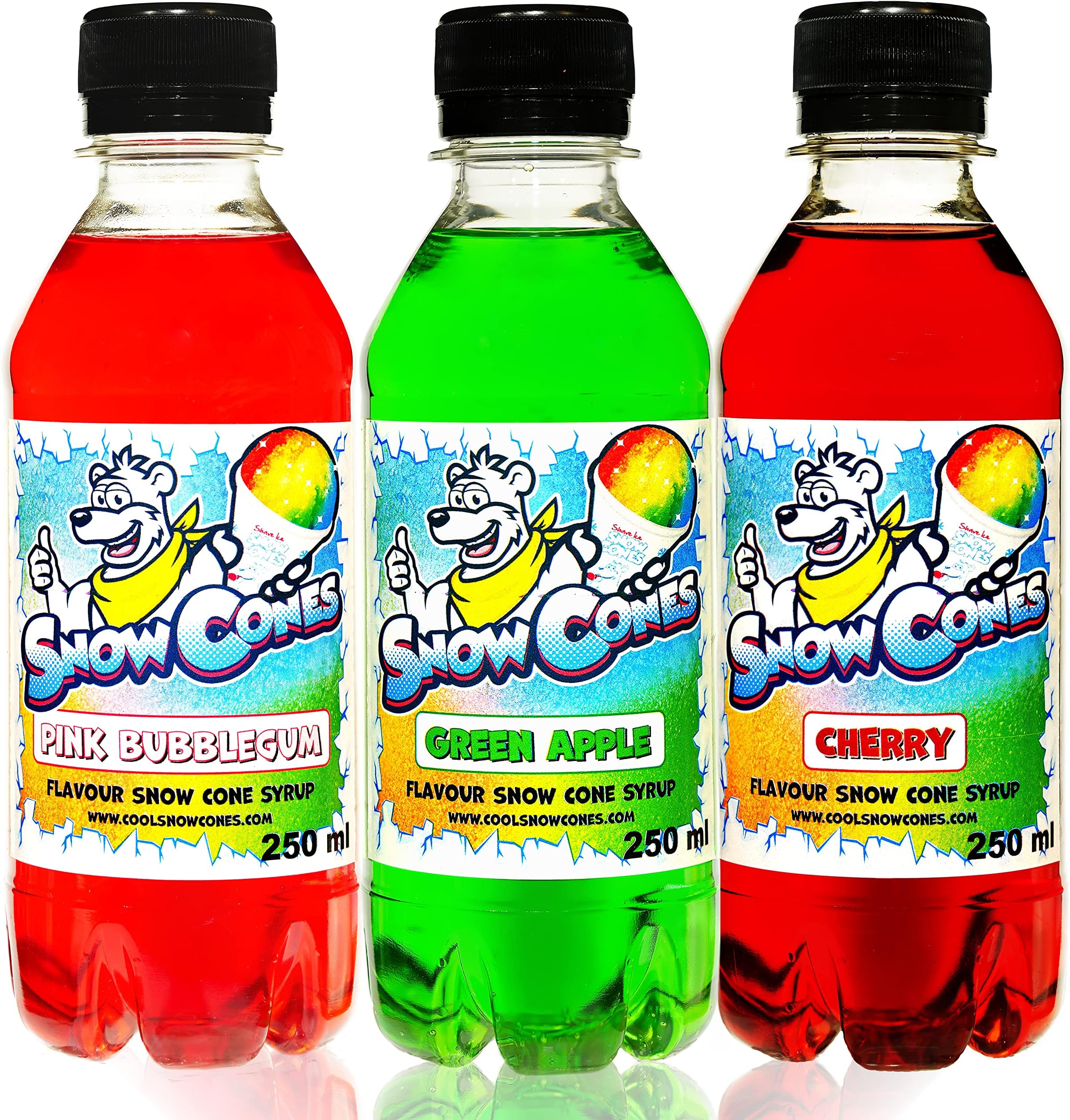 Slush Syrup|Snow Cone Syrup - 3 x 500ml Bottles of Our Most Popular Flavours - Compatible with All Slush Puppie|Slush|Slushie Machines