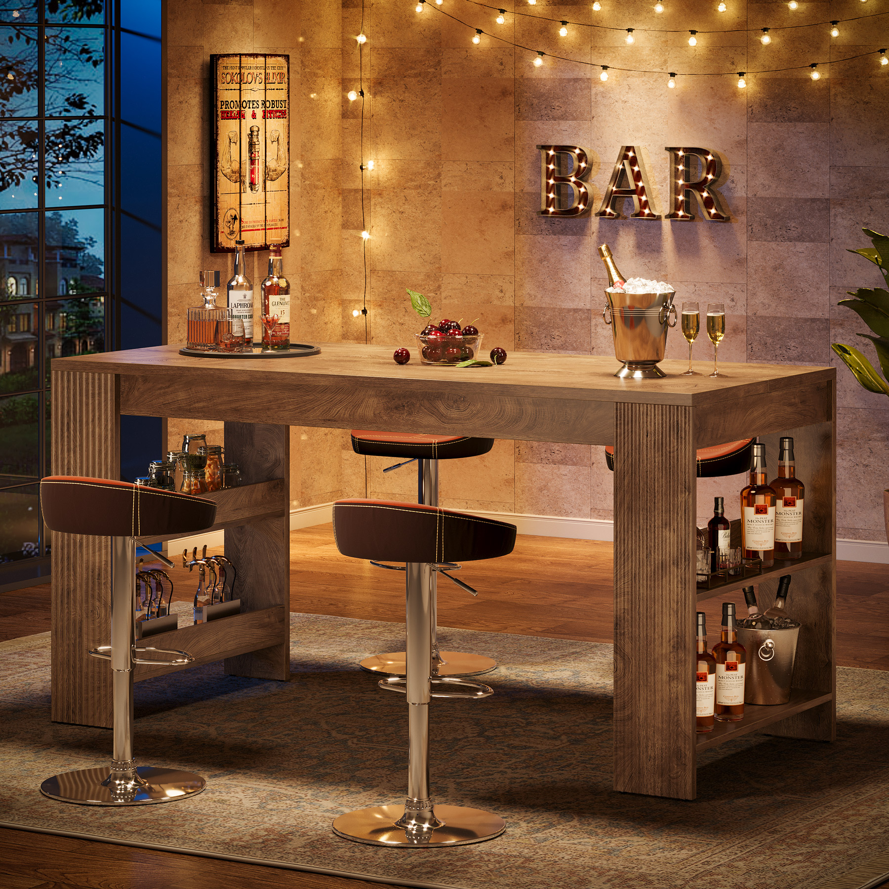 Amazon.com: Tribesigns 63-Inch Bar Table, Farmhouse Counter Height