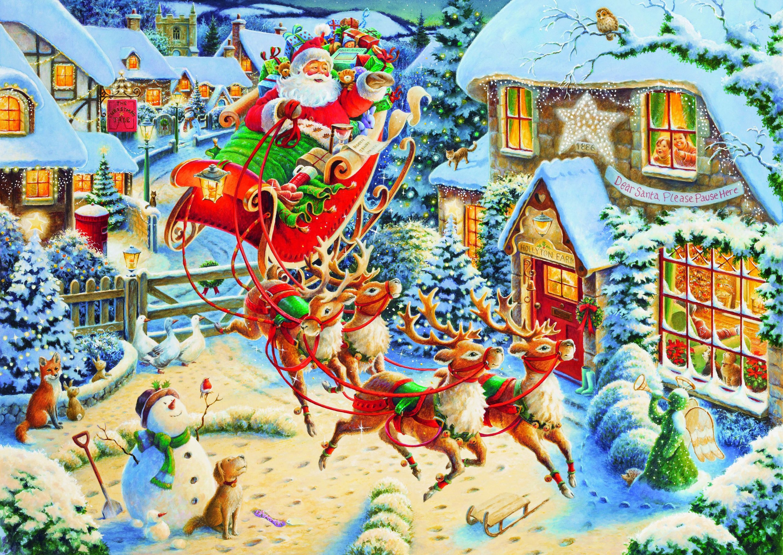 Ravensburger 19251, Natale 2010, La visita di Babbo Natale, Puzzle da 1000 pezzi