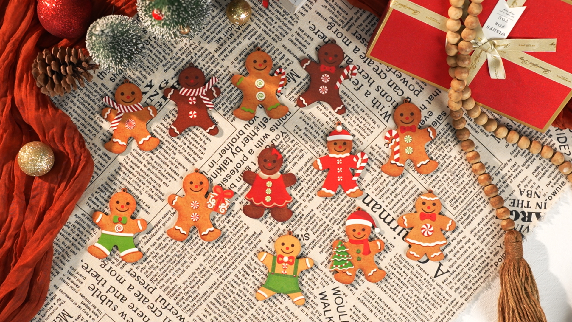 アートオブブラック Amazon.com: Ferraycle 36 Pcs Gingerbread Christmas Ornaments