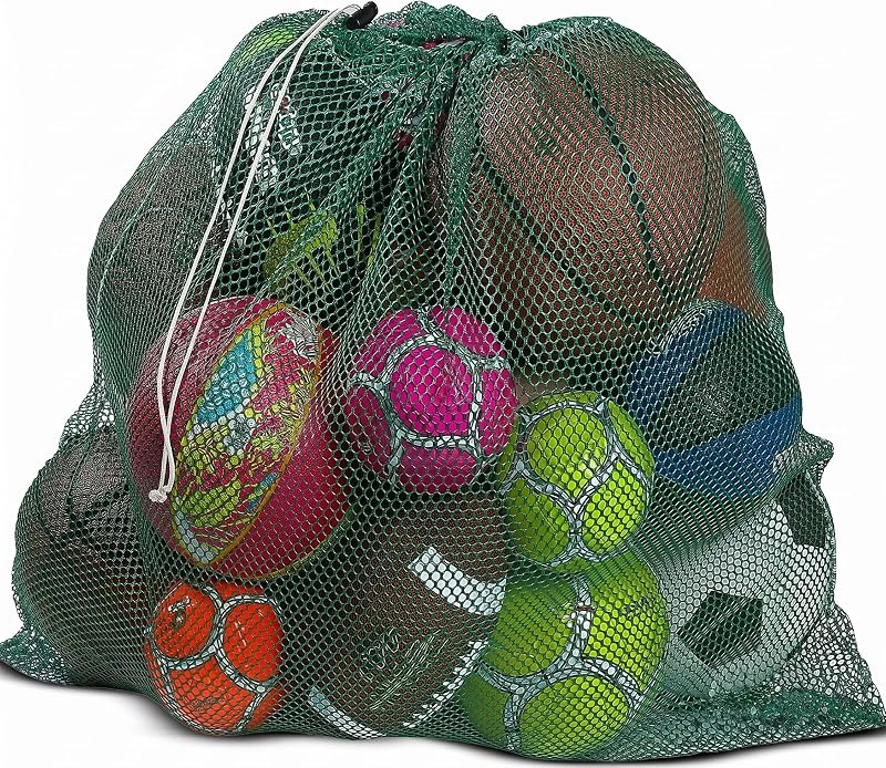 Mesh Equipment Bag, Adjustable, Cord Closure, 32"x36" and 24”x36” | Perfect bag for parent or coach, easy to transport and keeping your sporting gear organized