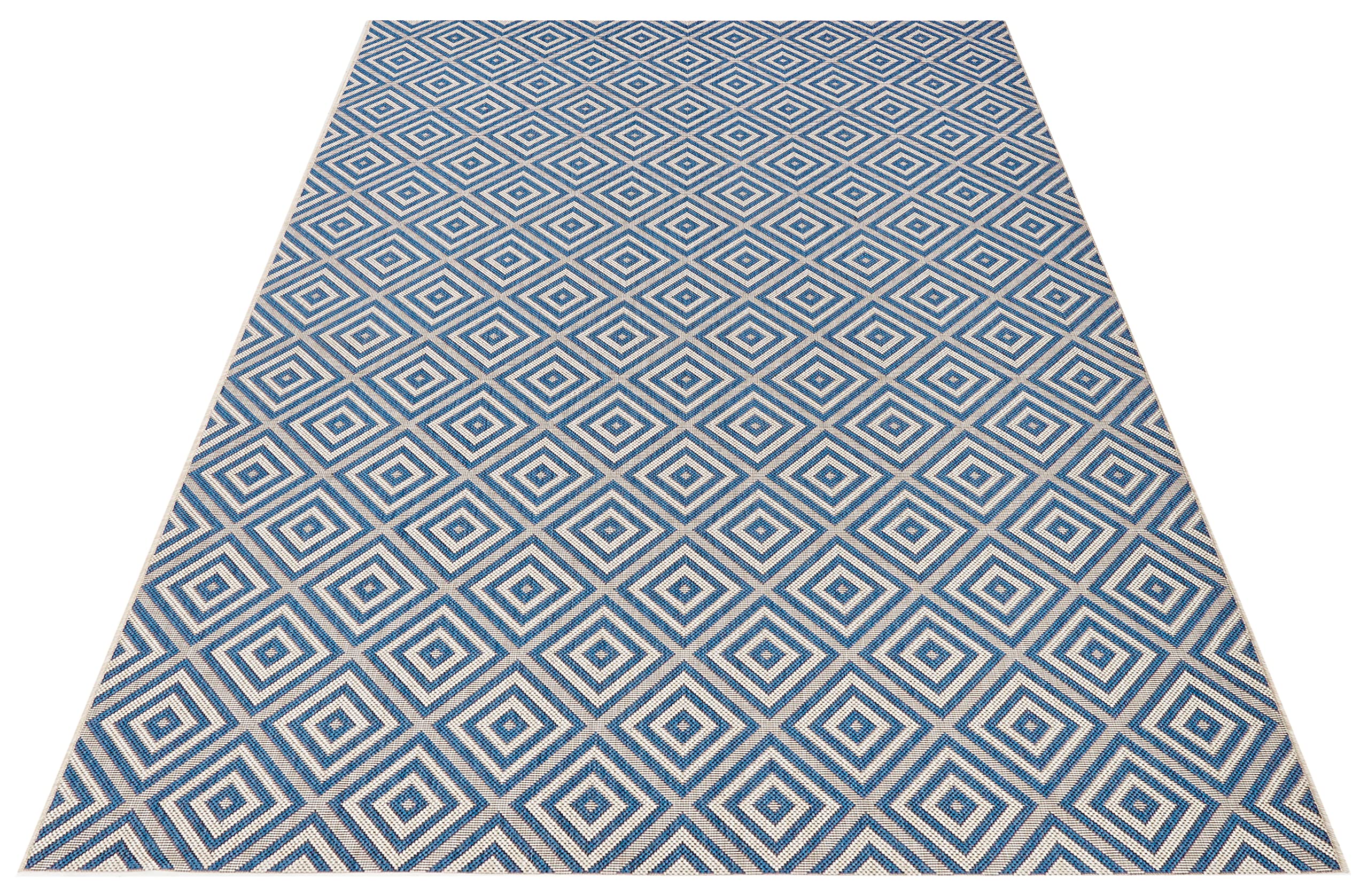NORTHRUGS Tapis pour l'intérieur et l'extérieur - 140 x 200 cm - Résistant aux intempéries - Moderne - Motif géométrique à carreaux - Pour balcon, terrasse, jardin, jardin d'hiver, salon - Imperméable