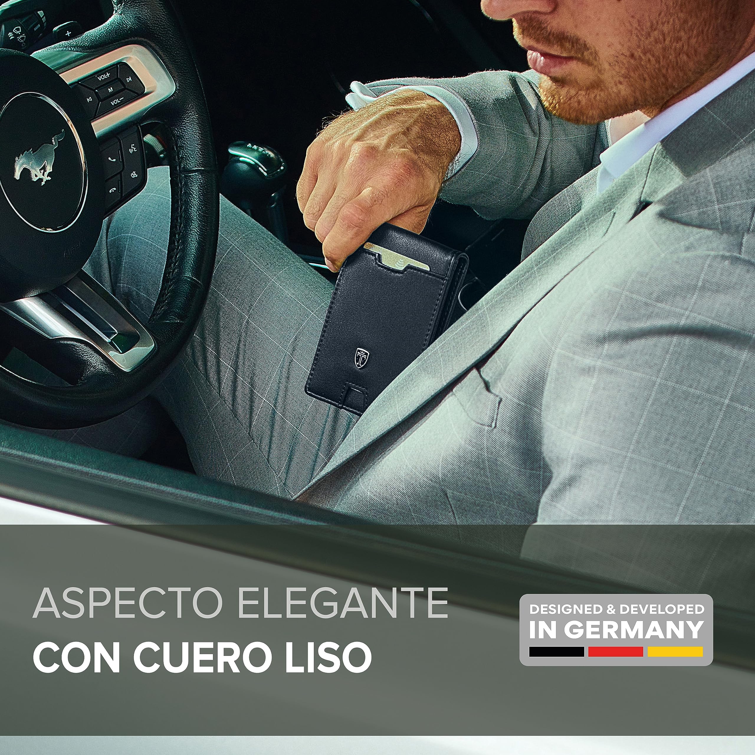 TRAVANDO Cartera con Pinza para Billetes London Bloqueo RFID - Tarjetero Hombre Slim - Billetero