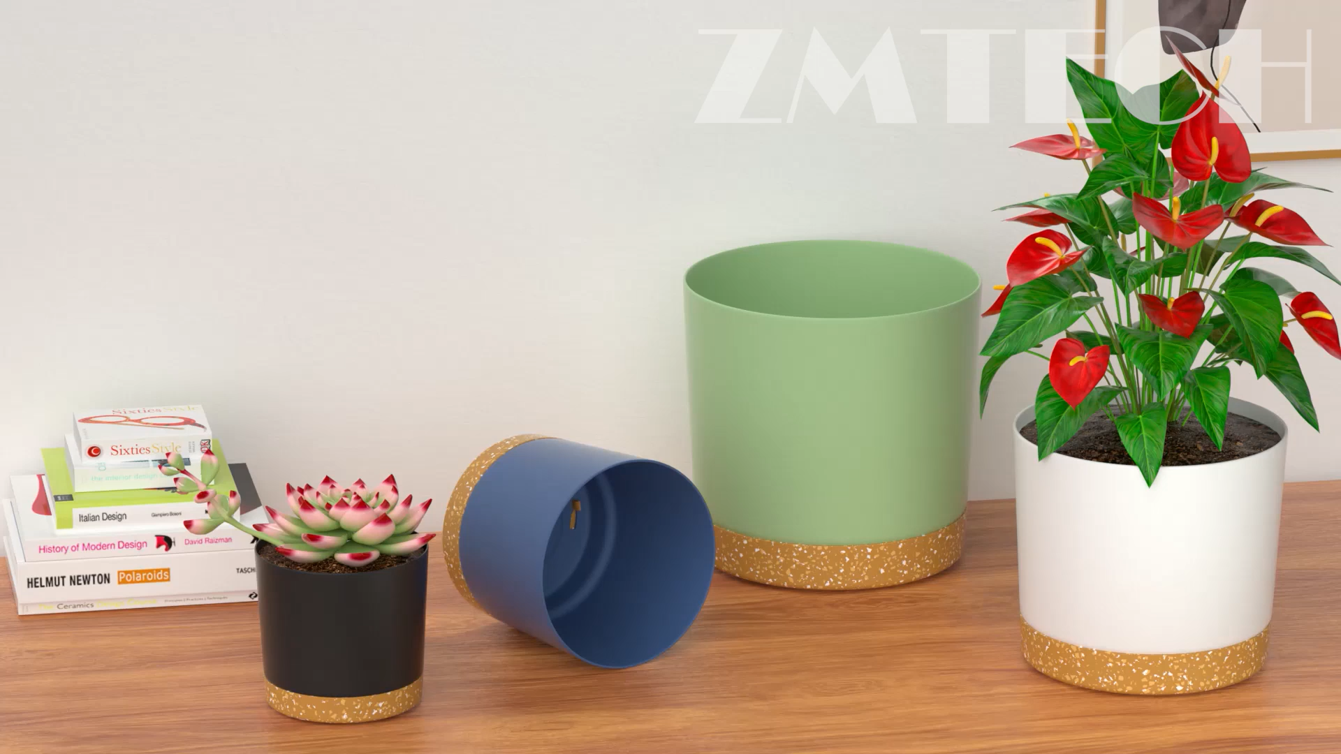 Amazon.com: ZMTECH 6.5 和8 英吋(約6.5 和8 公分)花盆,適用於