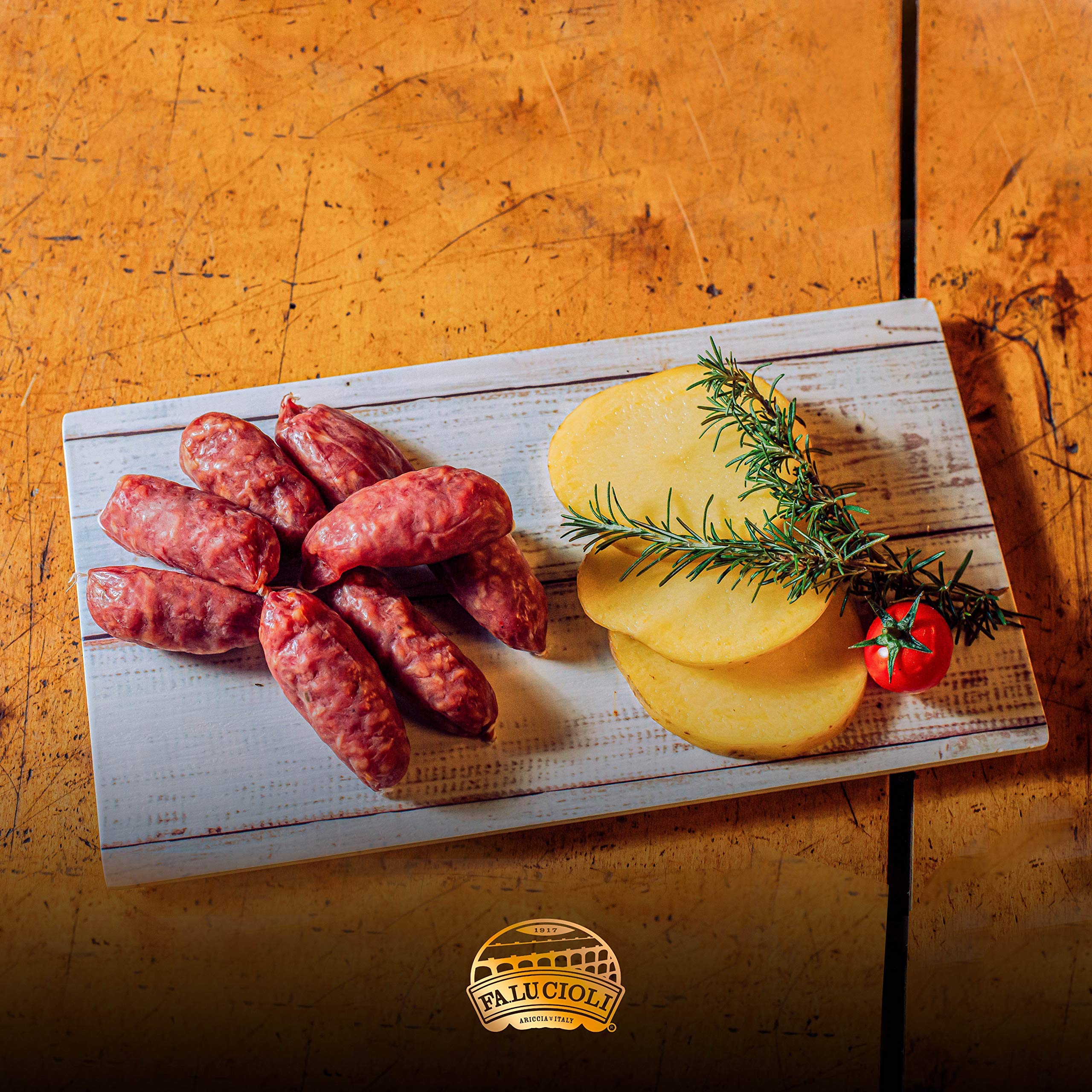 Fa.Lu.Cioli 1917 - Salsicce tipo Siena IGP sottovuoto, Salumi Artigianali - Carne selezionata senza Conservanti, Glutine e Lattosio, ideali per aperitivi. Certificazione IFS (1000, Grammi) - 2
