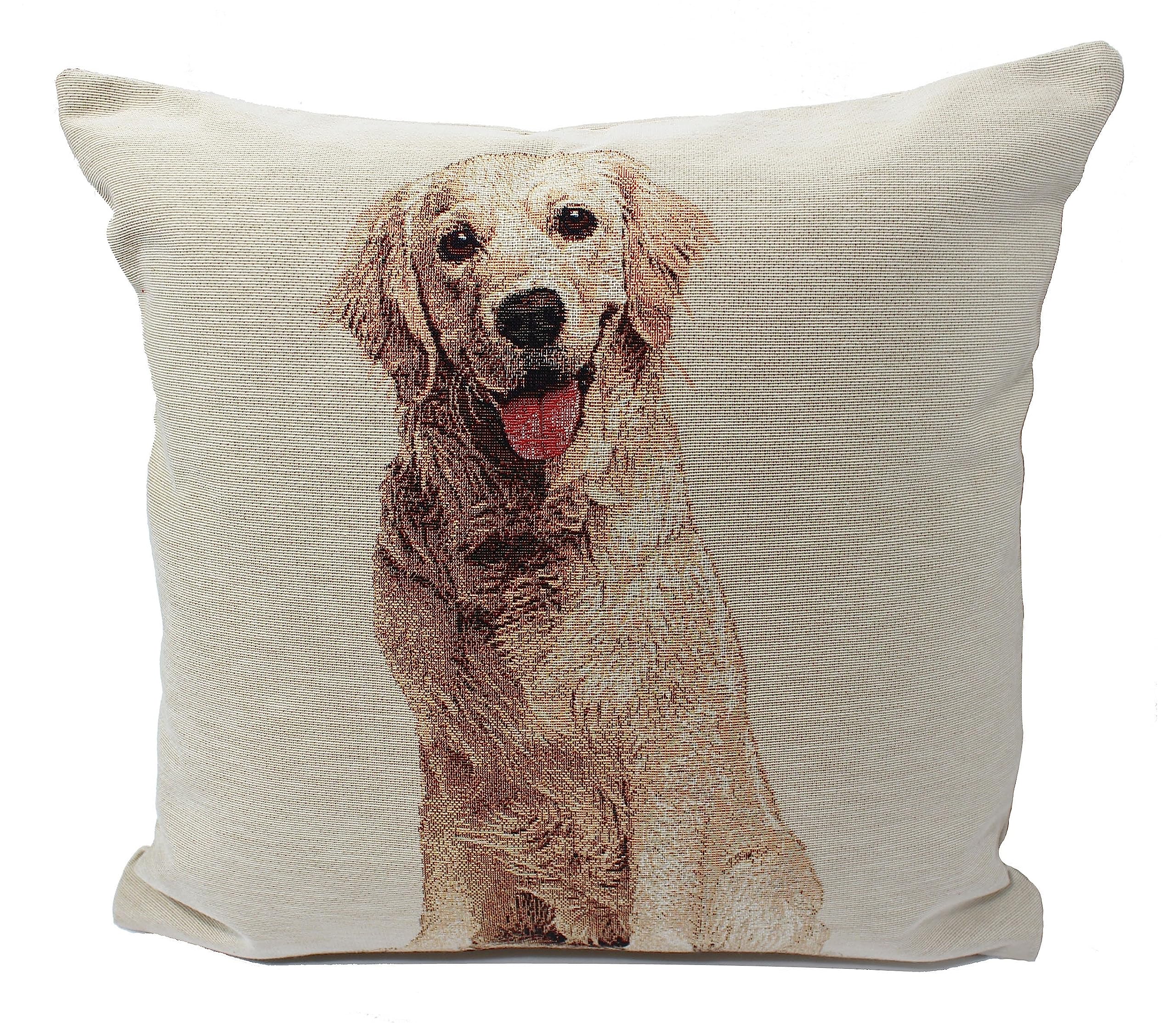 Peggy Wilkins Multicoloured Sandy The Golden Retriever Dog Tapestry Cushion