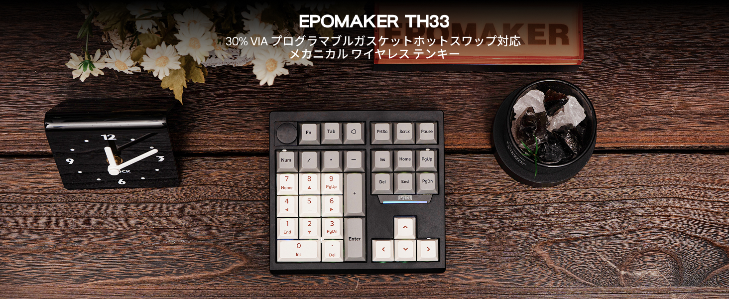 Amazon.co.jp: EPOMAKER TH33 VIA Wireless Mechanical Numeric Keypad