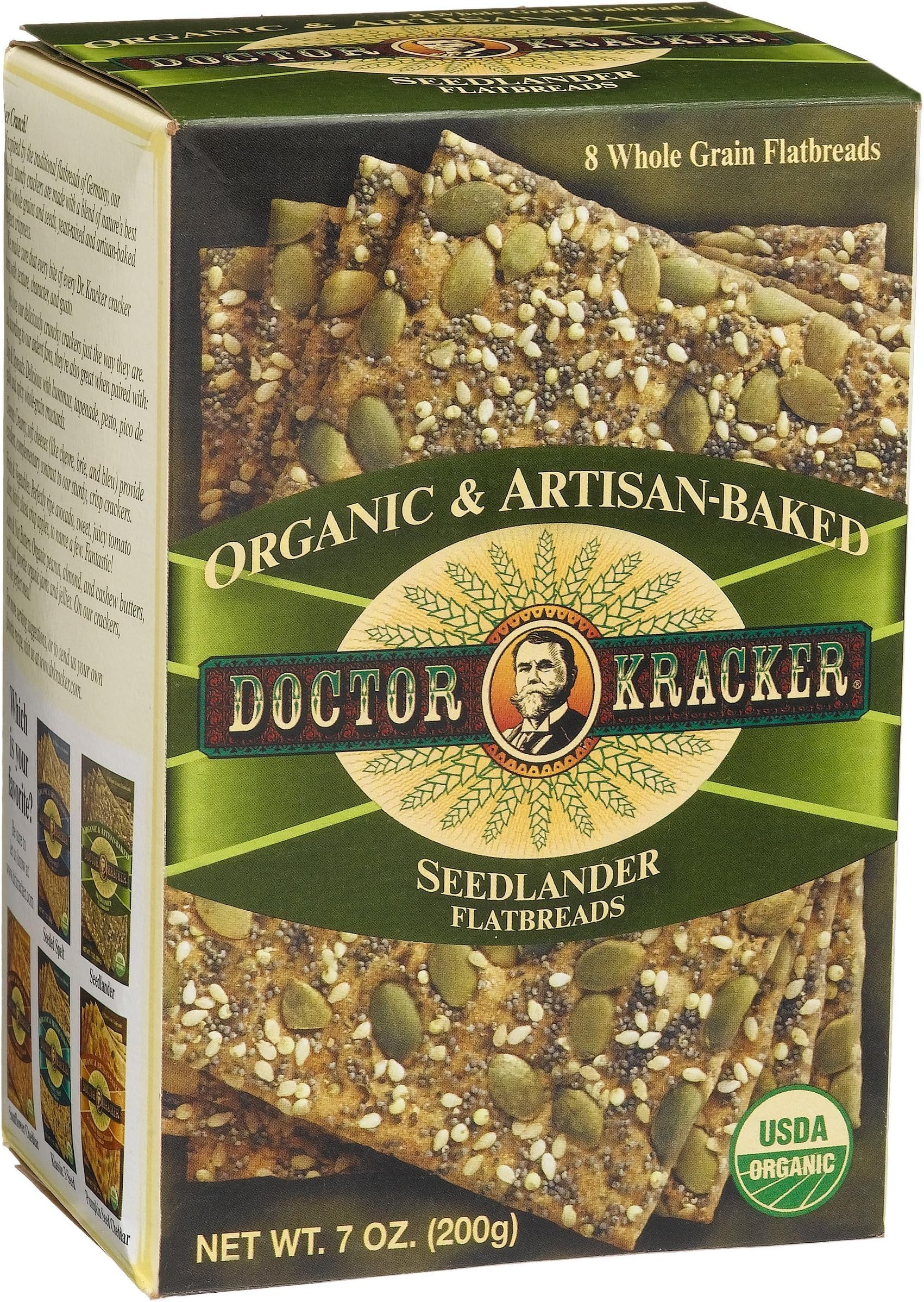 Doctor Kracker Organic and Artisan-Baked Flatbread, Seedlander, 7-Ounce Packages (Pack of 6)