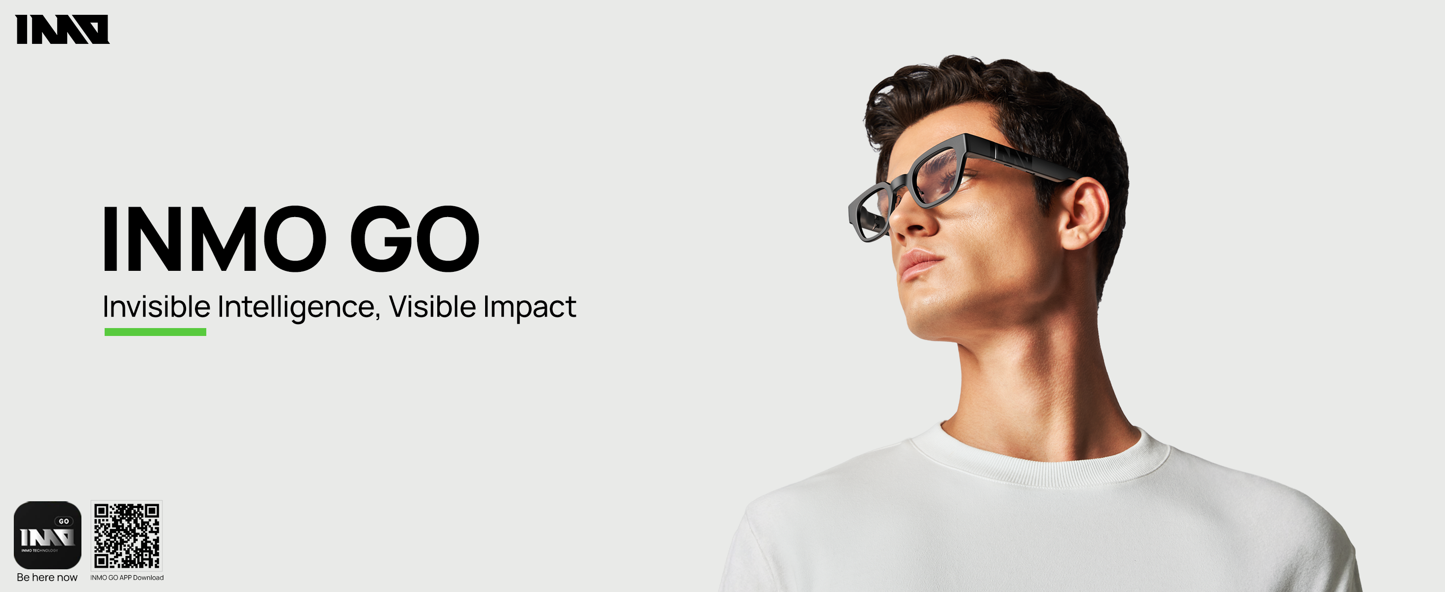 inmo GO Smart Glasses with AR Display, Invisible