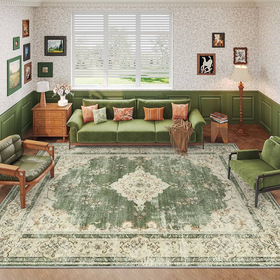 Amazon.com: Valenrug Washable Rug 8x10 - Ultra-Thin Antique