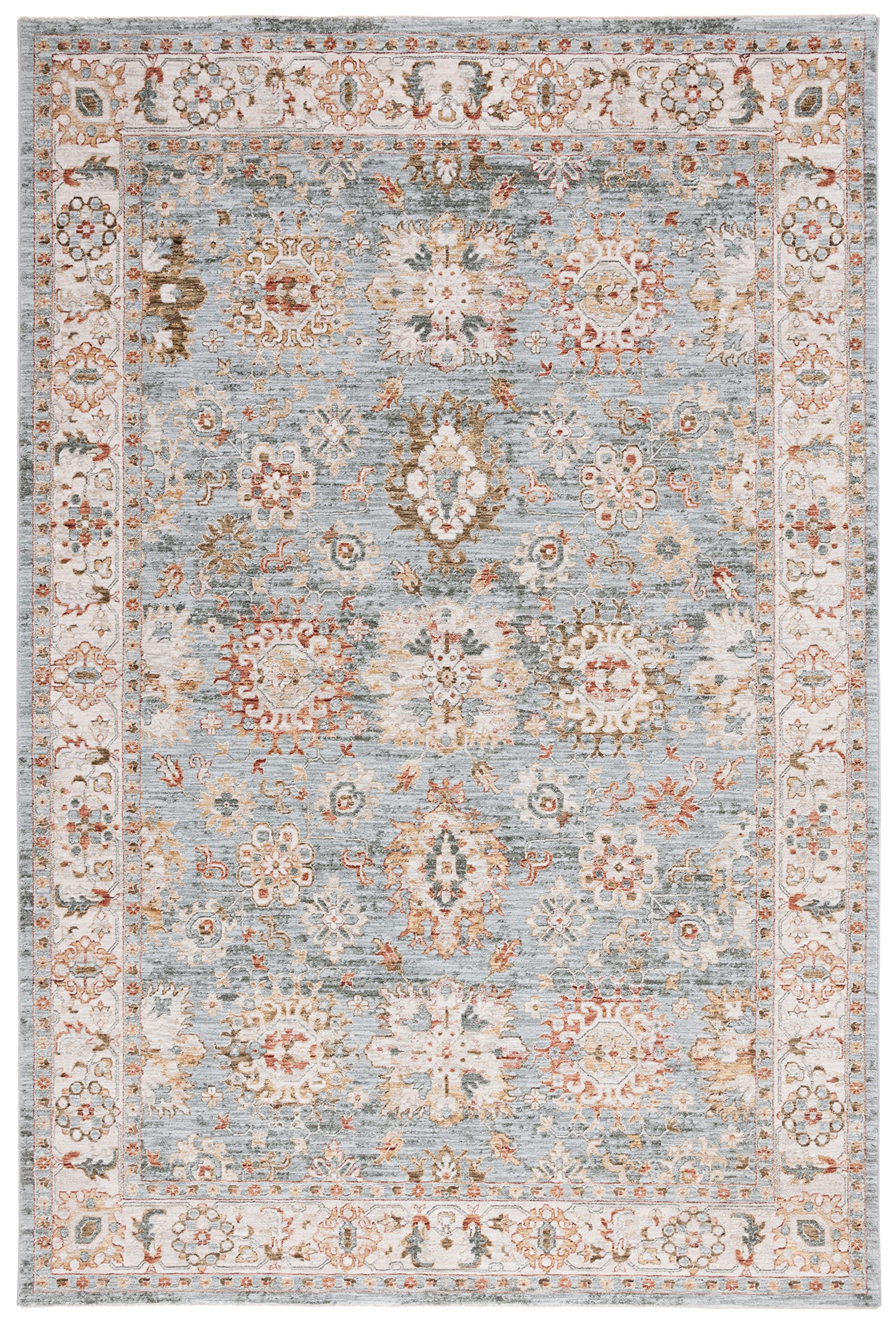 SAFAVIEH Hamilton Collection Area Rug - 9' x 12', Blue & Ivory, Traditional Oriental Design, Non-Shedding & Easy Care, Ideal for High Traffic Areas in