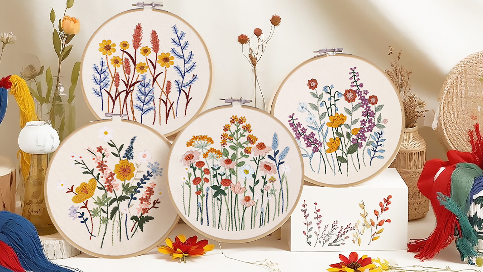 Amazon.com: CYANFOUR 5 Pack Beginner Embroidery Kit for Adults