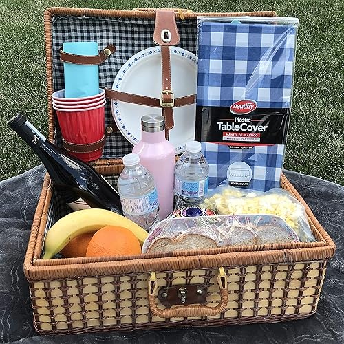 Miniatura 4 de Neatiffy Paquete de 6 manteles rectangulares de plástico de 54 x 108 pulgadas, para picnic, campamento, fiesta, banquete, desechables,