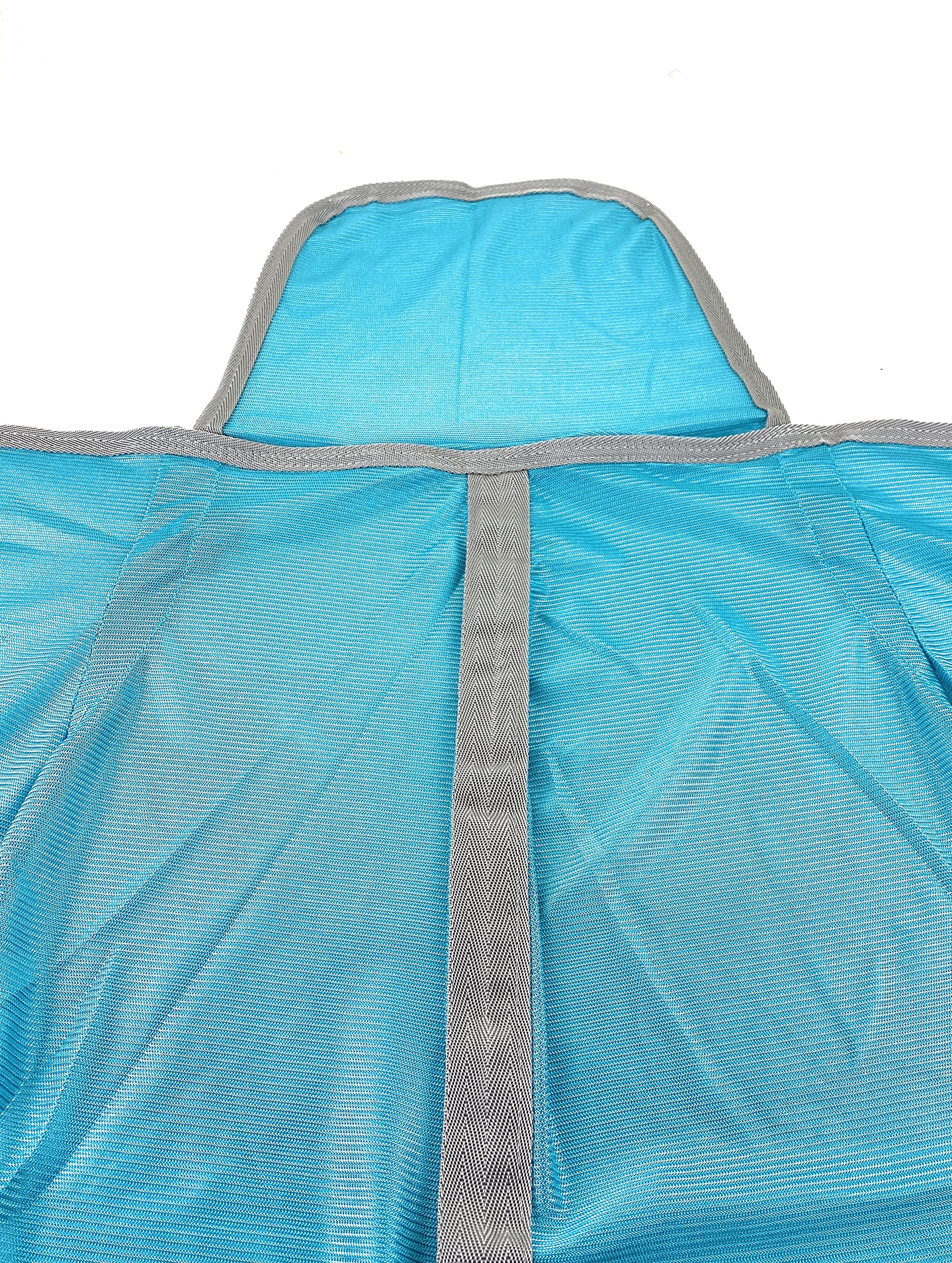 Horses, Coperta Antimosche Traspirante, Modello Nemesis, Scherma dai Raggi Solari, Rete Fitta in Tessuto Mesh, Contro Mosche ed Insetti (135 cm, Azzurro)