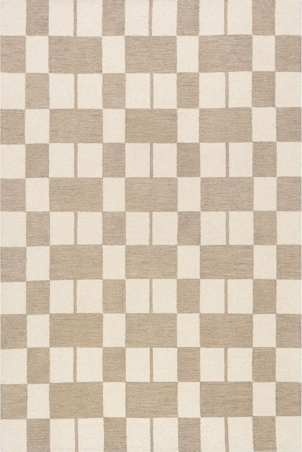 Rugs USA Caitlin Geometric Wool Area Rug, 7'6" x 9'6", Beige