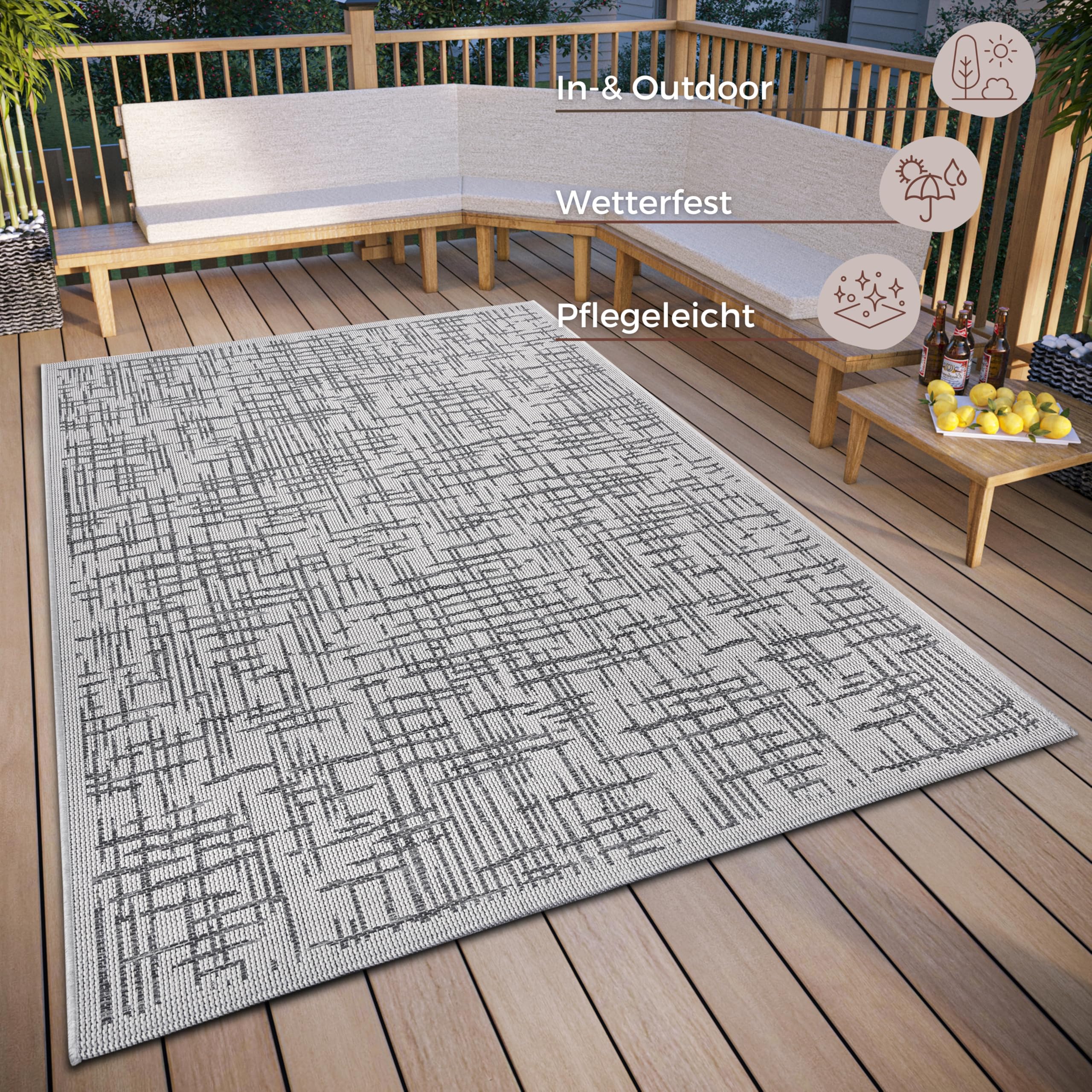 HANSE Home Telu Indoor & Outdoor Rug Weatherproof, Modern Pattern - Image 2