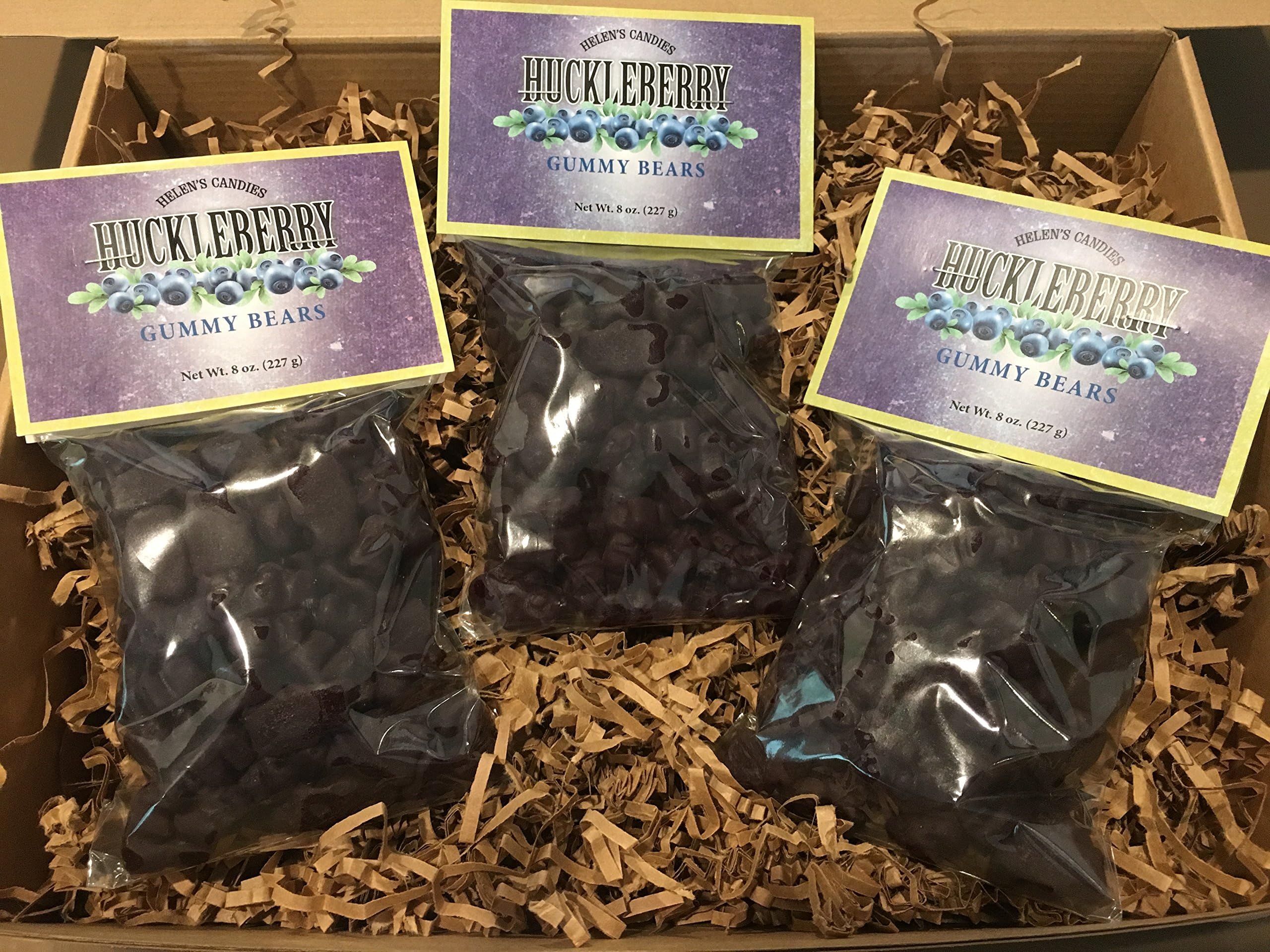 Huckleberry Gummy Bears - Deep dark purple little bears with a chewy huckleberry flavor.