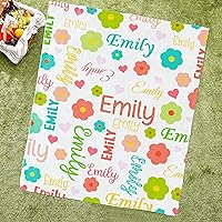 Vista 121 de Custom Name Blanket Throw Personalized Blanket for Kid with Names Customized Blanket with Name for Baby,Custom Blanket,Gift for Birthday Letter